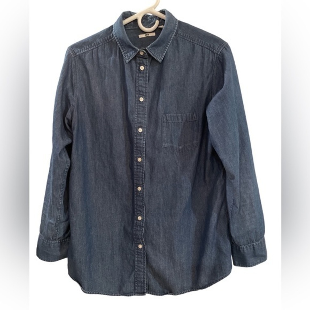 Uniqlo Dark Blue Denim Button-Down Shirt